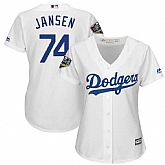 Women Dodgers 74 Kenley Jansen White 2018 World Series Cool Base Player Jersey Dzhi,baseball caps,new era cap wholesale,wholesale hats